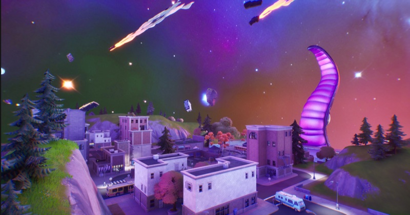 Invasion Town wide shot — Fortnite Zone Wars